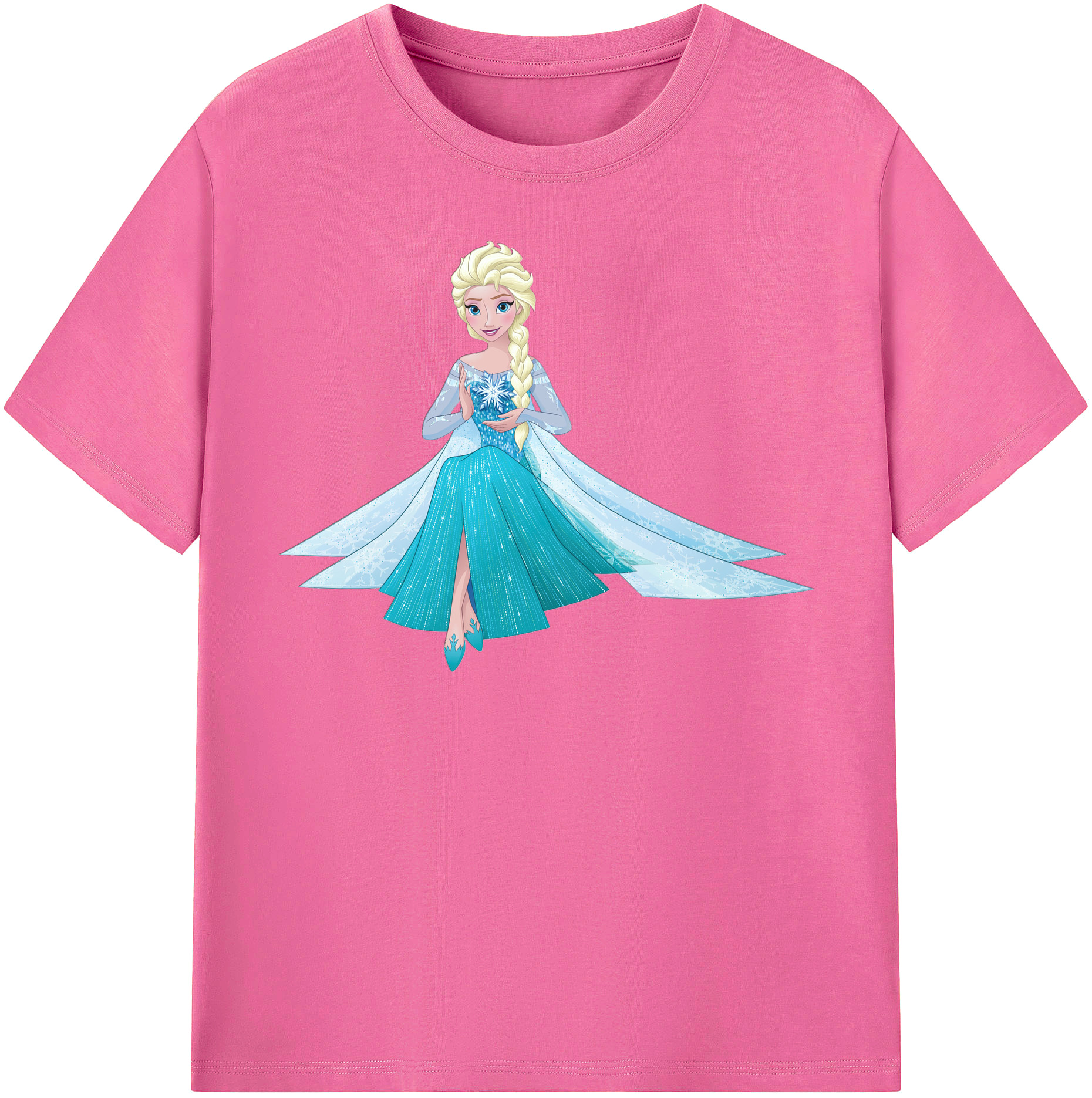（画像用） アナと雪の女王 アンナ エルサ Frozen Anna Elsa レディースカジュアルプリントTシャツ（綿100％）